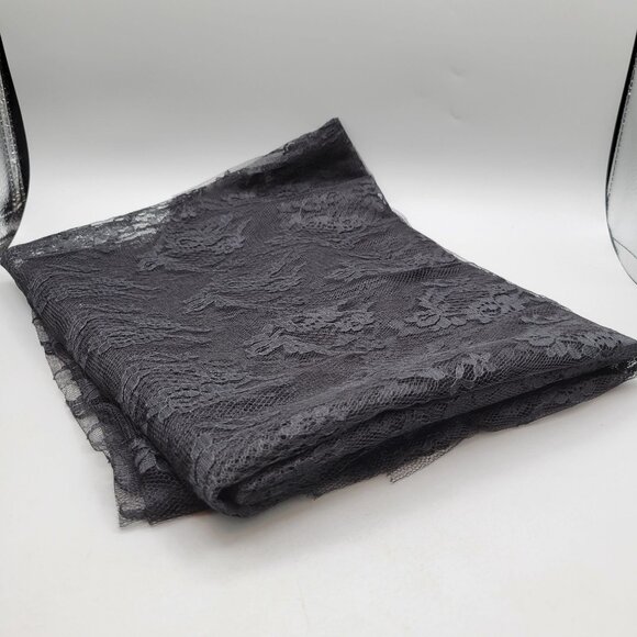 Black Floral Lace Fabric For Sewing and Crafting Halloween 104 x 44 - Picture 3 of 3